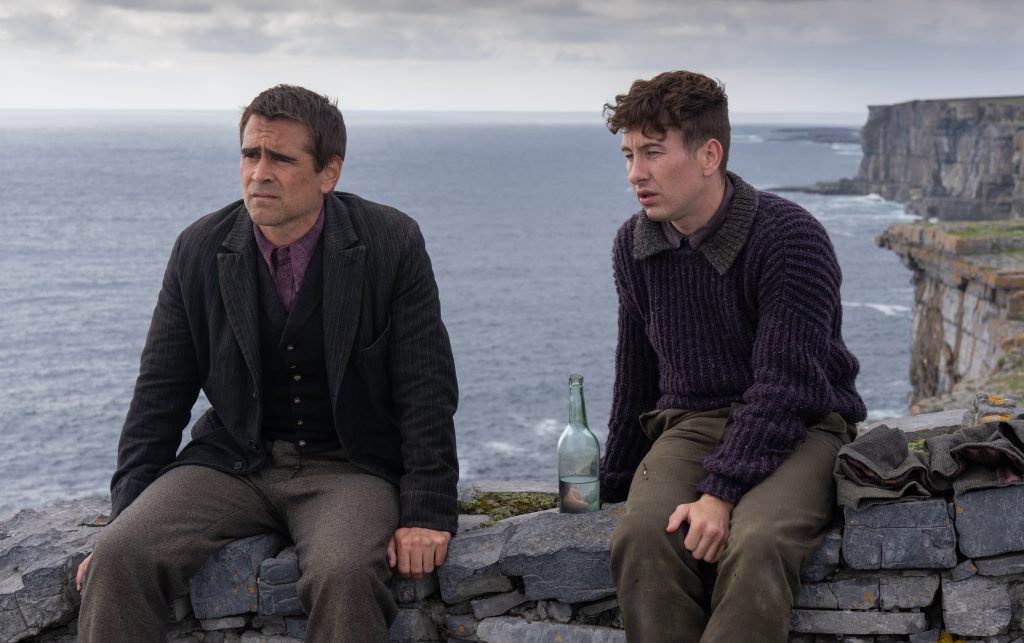 Colin Farrell and Barry Keoghan in the film THE BANSHEES OF INISHERIN. Photo by Jonathan Hession.  Courtesy of Searchlight Pictures. © 2022 20th Century Studios All Rights Reserved.