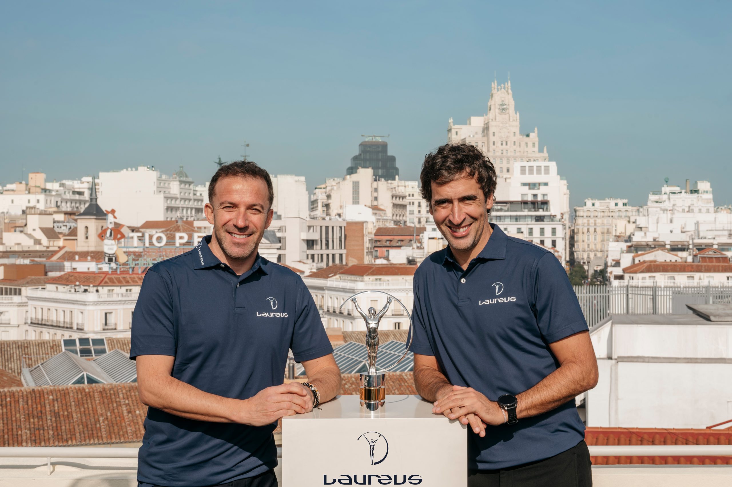 Del Piero y Raul en la presentación de los premios en Madrid